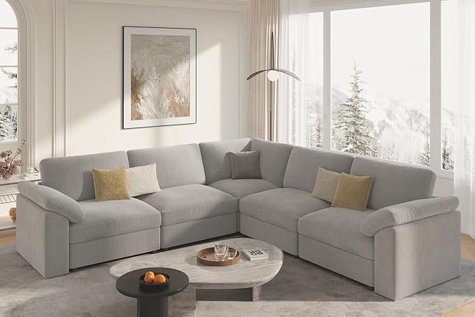 EASE MOOSE Oversized Sectional Modular Sofa, L Shape Sectional Couch Wide Deep