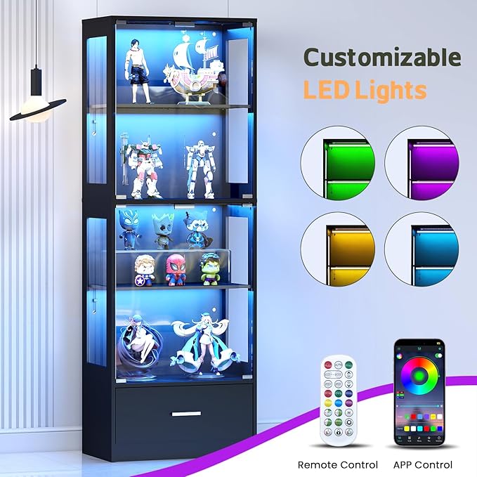 Lamtor Display Cabinet with Glass Doors