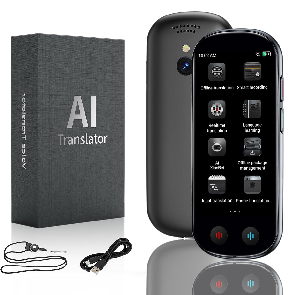 FancyDove AI Translator Device, Real-Time Two-Way Instant Voice Translator, 149 Languages Translator, Voice & Photo Translation for Travel, Business & Study, Traductor de Voz