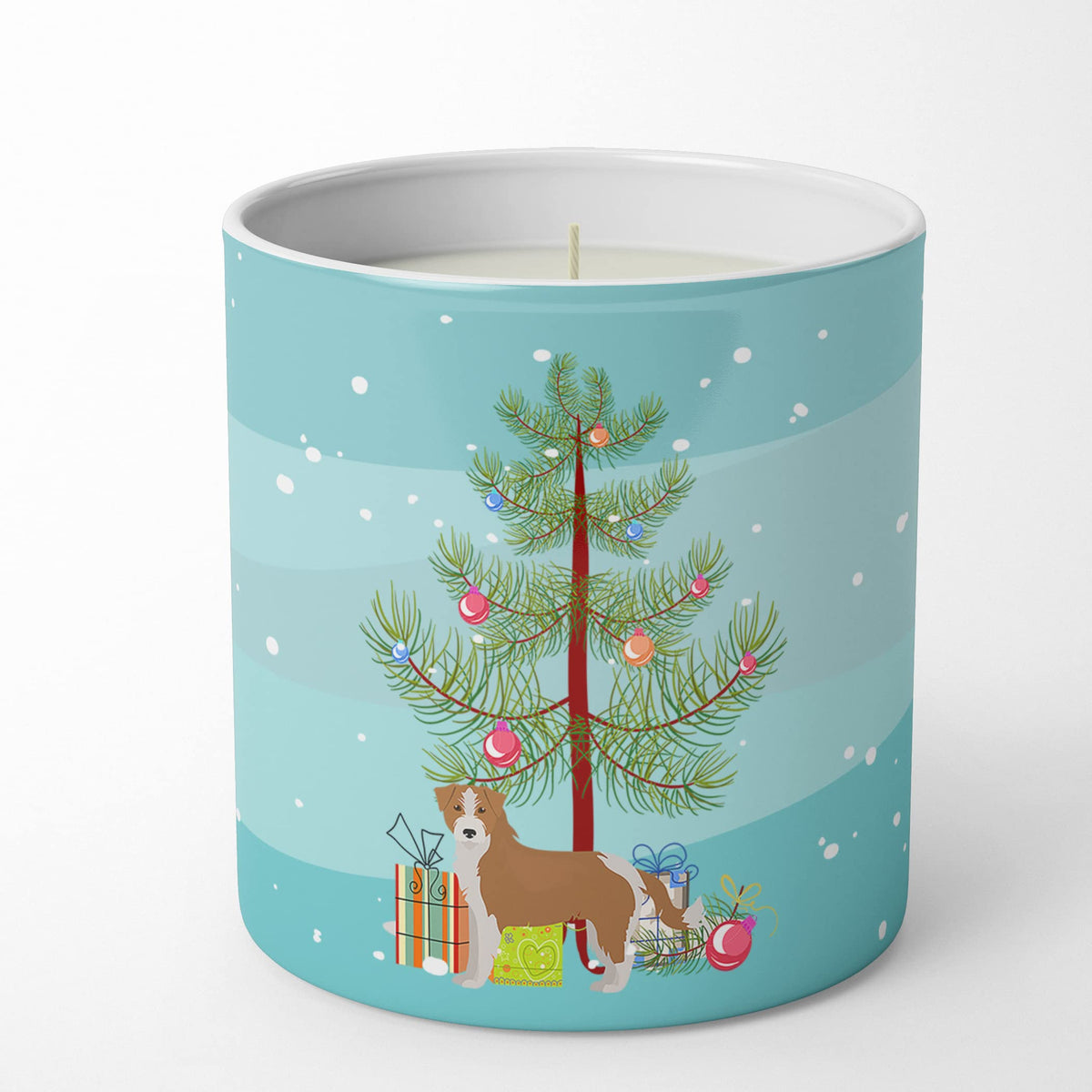 Caroline's Treasures CK3466CDL Kromfohrlander Christmas Tree 10 oz Decorative Soy Candle Nature Soy Wax Essential Oil Home Decor Ideal for Bedroom Kitchen Bath Office Gift, 10 oz