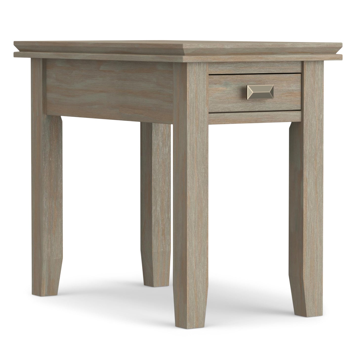 SIMPLIHOME Artisan SOLID WOOD 14 inch Wide Rectangle Transitional Narrow Side Table in Distressed Grey for the Living Room and Bedroom