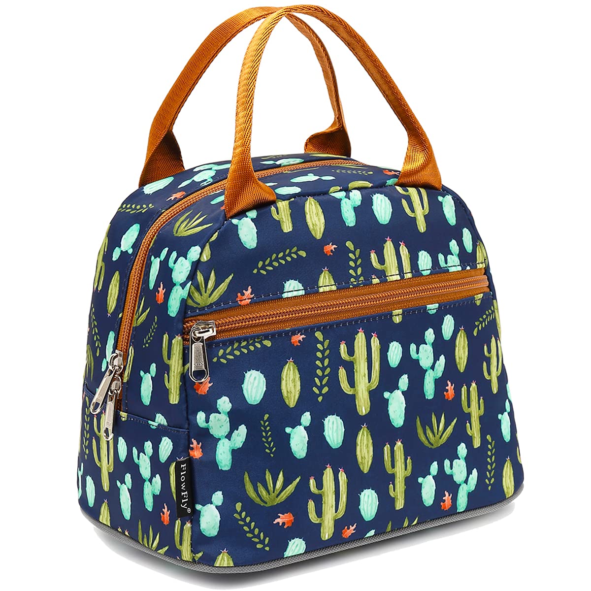 FlowFly Insulated Lunch Cooler Bag - Tote Bag Organizer for Women/Men, Cactus