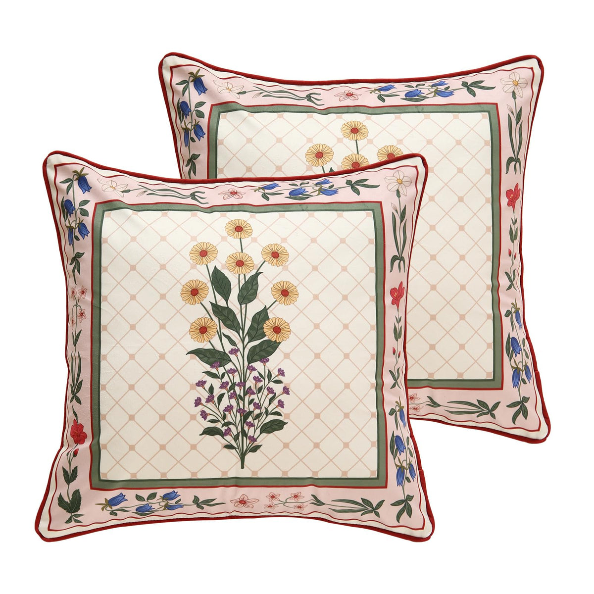 ISAENNE Designer Velvet Throw Pillow Cover,18"x18" Set of 2-Bertina B