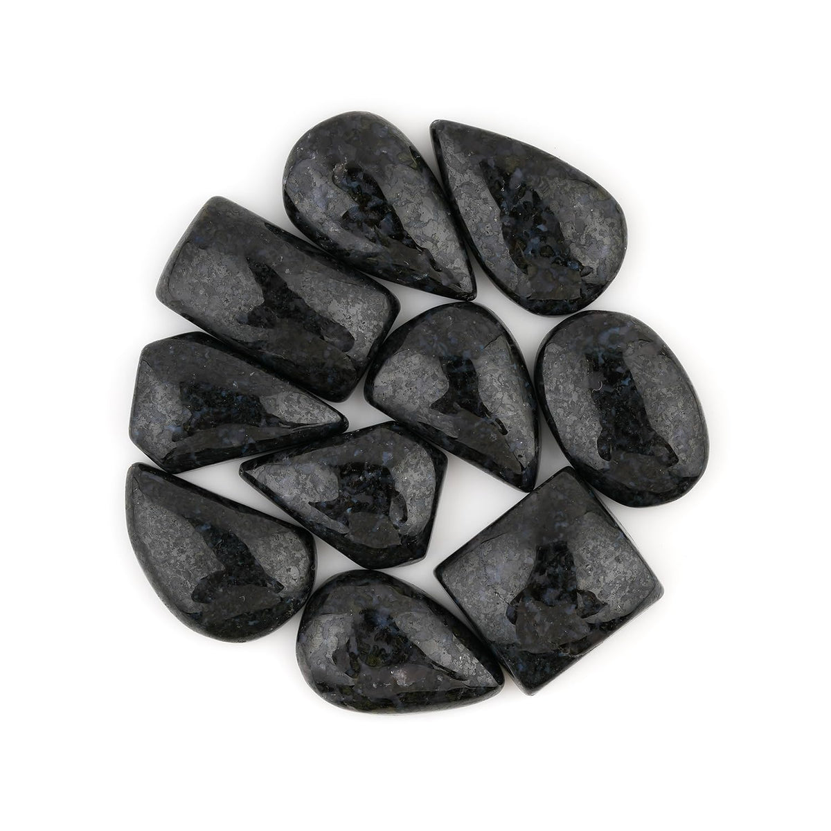 ColouredRocks (10pcs) Gabroo Jasper Crystals, Cabochons, Flat Back Stones, Polished Gemstones, Jewelry Making Supply, DIY, Crafts, Decor, Gift, Wholesale Bulk (100 carats) (15-20mm)