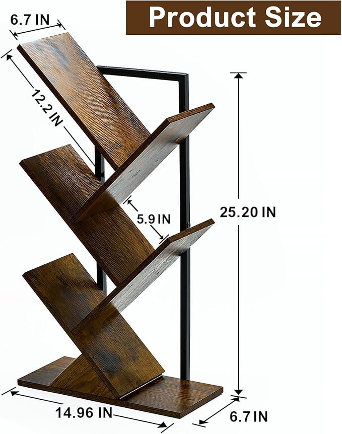 5 Tier Tree Bookshelf Floating Book Shelves