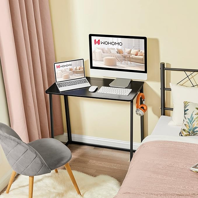 WOHOMO Folding Computer Desk, Small Writing Foldable Desk 31.5", Space-Saving