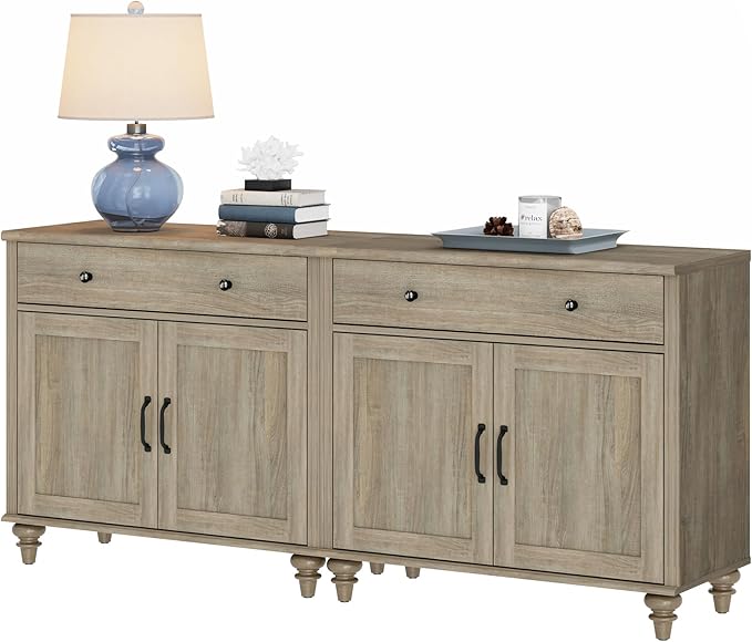 WAMPAT Farmhouse TV Stand for 75 inch TV