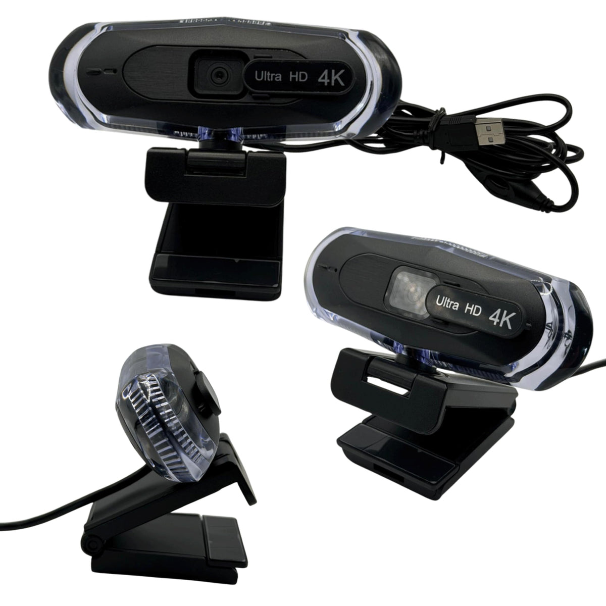 WEBDARAZ 4K Ultra HD Remote Control with Stand Webcam, LED RGB Lighting, 95-Degree Wide Angle, Auto Focus, 1080P@60FPS, Black, USB 2.0, for Video Conferencing, Desktop/Laptop