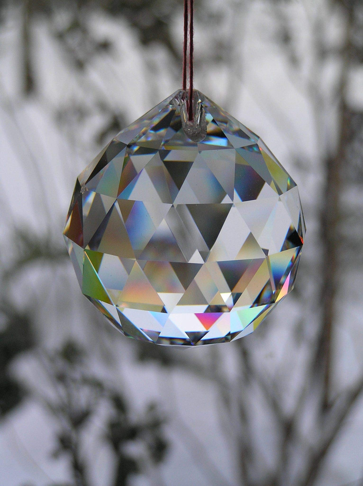 Petrichor Feng Shui Clear Crystal Hanging Ball for Good Luck & Prosperity (60MM) - Home Decoration/Gifting
