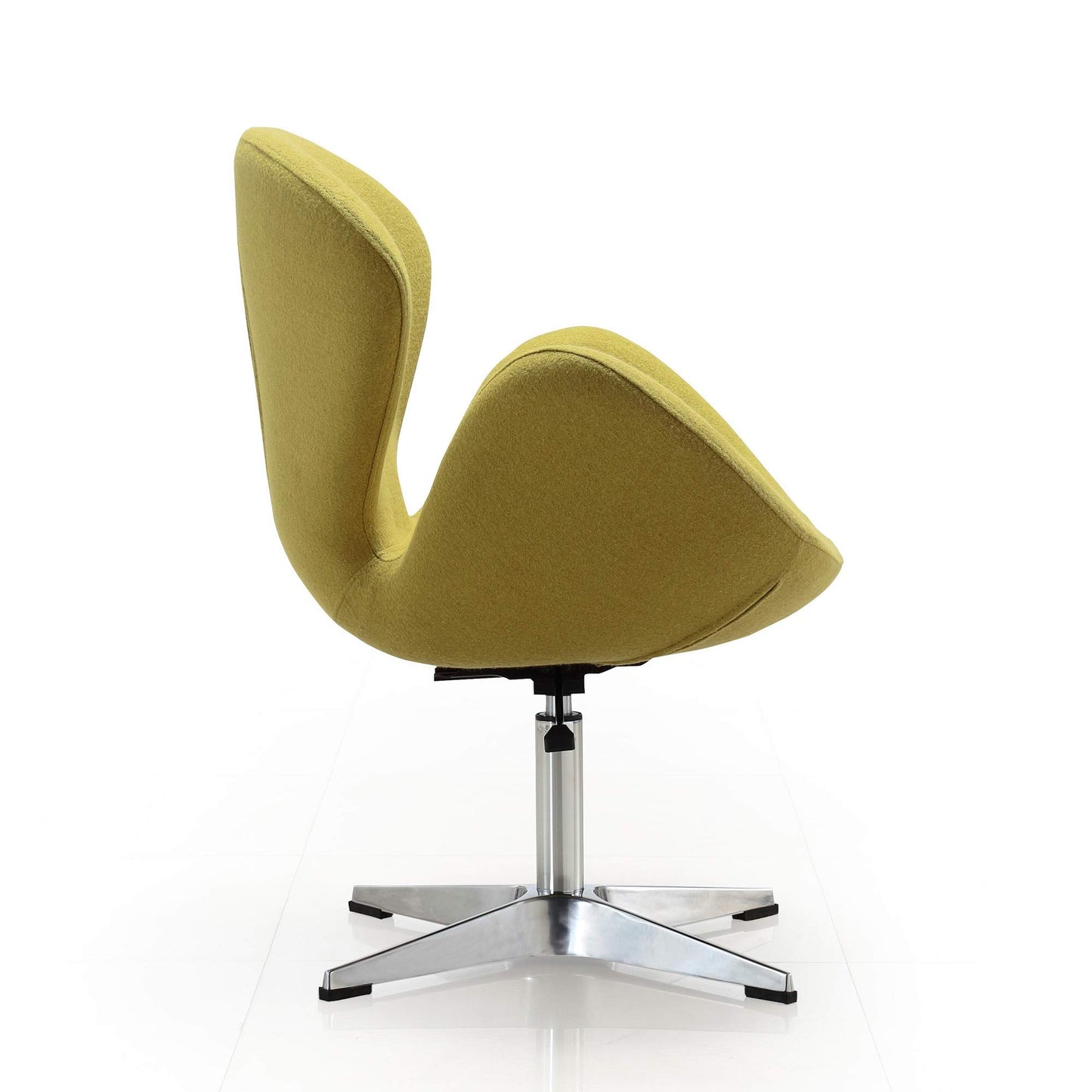 Manhattan Comfort Raspberry Adjustable Swivel Accent Chair Set of 2 with 360° Turn, Polished Chrome Base, Modern Retro Design, Ideal for Living Room and Home Office, Green Wool Blend