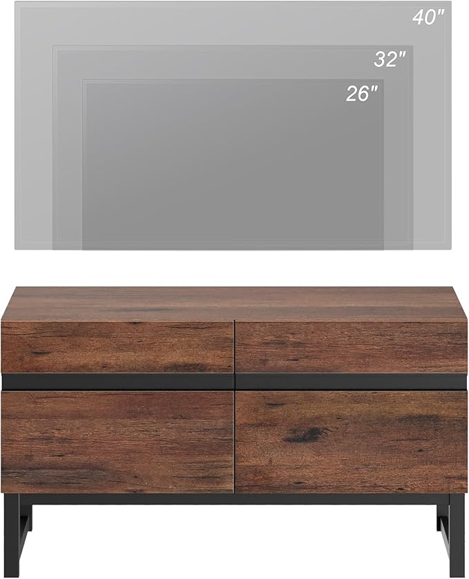 WAMPAT Modern TV Stand for 26-40 Inch TVs, Wood Entertainment Center
