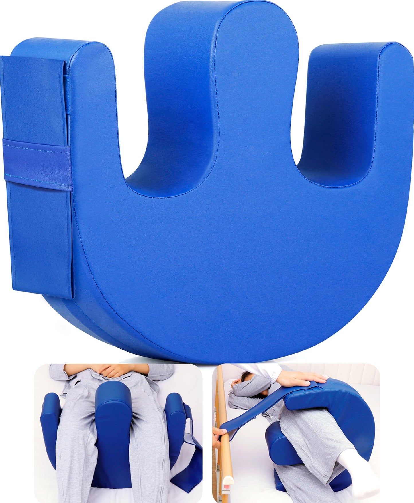 VitalEase Patient Turning Device, U-Shape Positioning Pillow, Waterproof PU Leather, Regular Size, 18.7" Wide, More Compact Fit for in-Bed Care