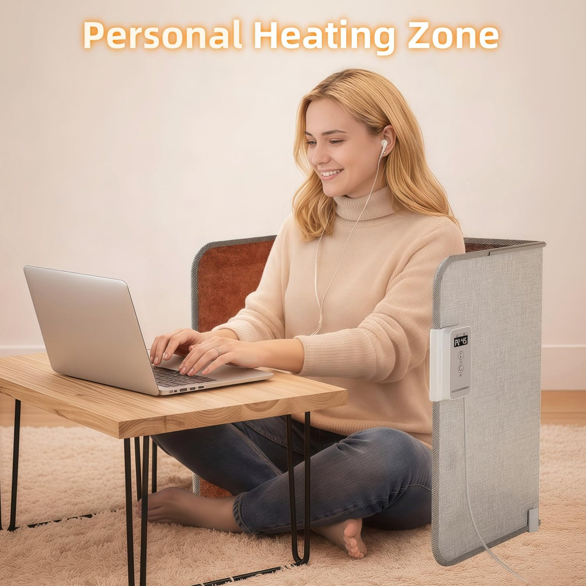 Under Desk Heater, 195W Energy-Saving Foot Warmer with Heating Pad for Feet, Electric Foot Warmer Under Desk 5 Heat Levels, 2 to 8H Timer Quiet Fanless Foot Heater for Office Home Dorm Chochoyah