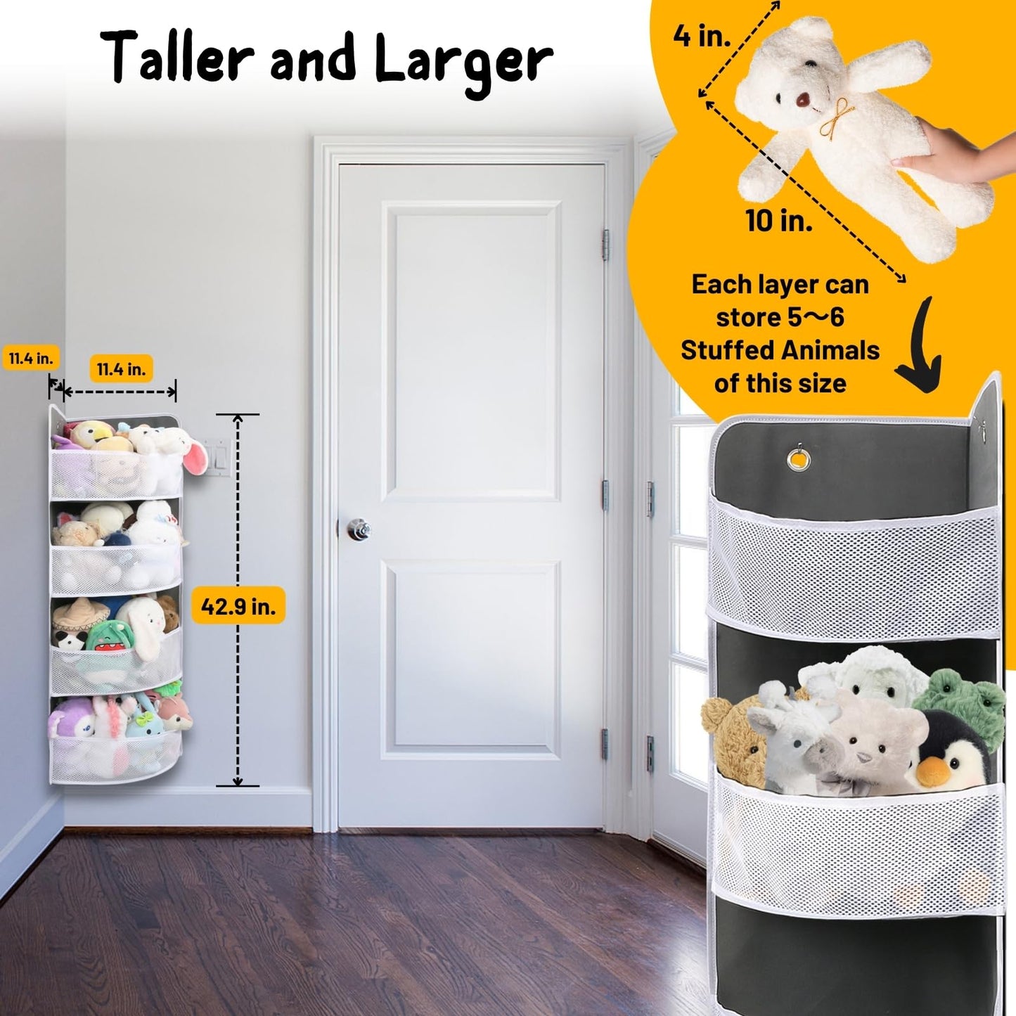 Ofiray-home Soft Corner Shelf | Safe Hanging Organizer | Child-Friendly Wall Mount Storage | for Sundries, Toys, Stuffed Animals, Diapers | for Pantry Closet Bedroom Nursery Organization 1-Pack