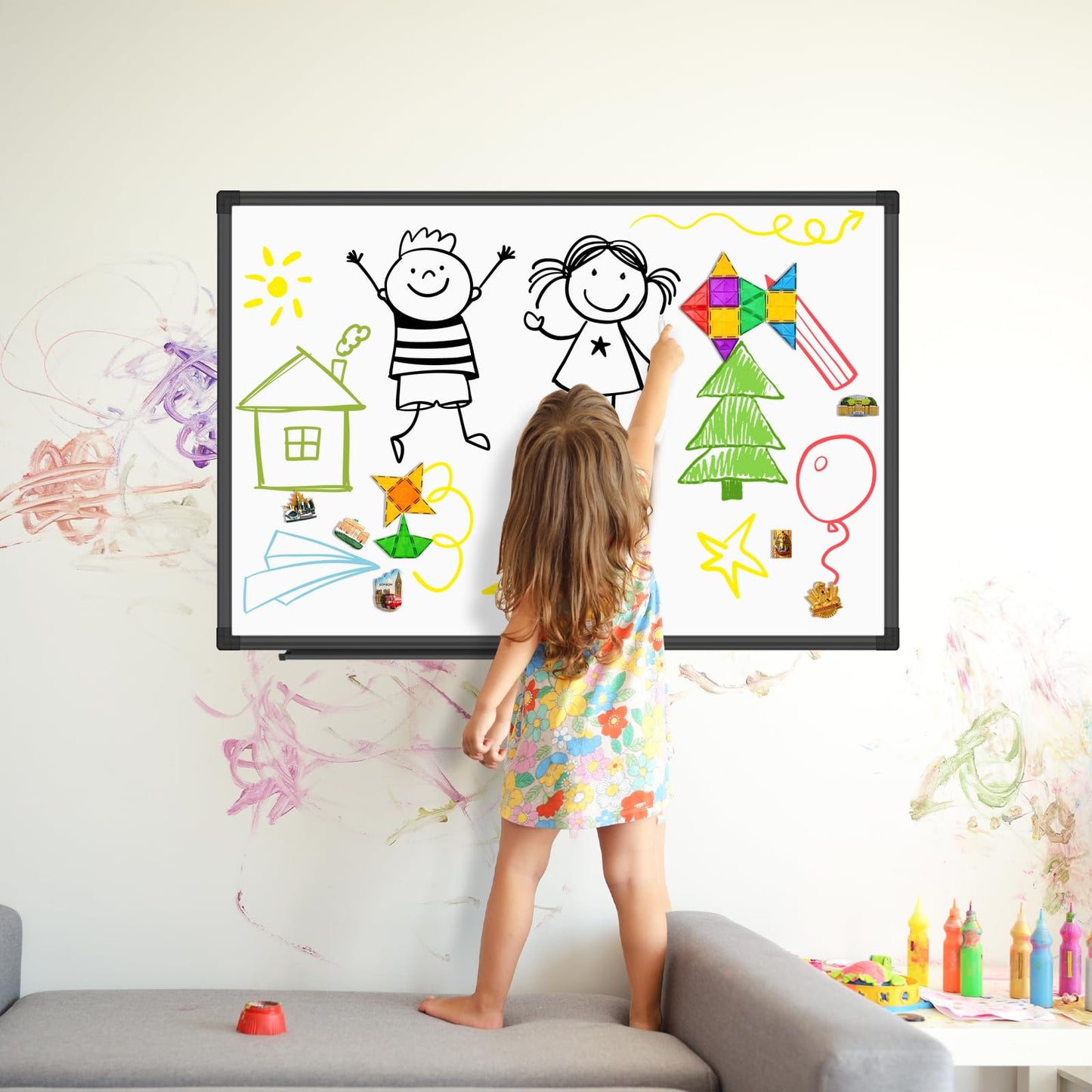XBoard Magnetic Dry Erase Board/Whiteboard 36 X 24 Inches, White Board with Black Aluminum Frame for Home, Office, School