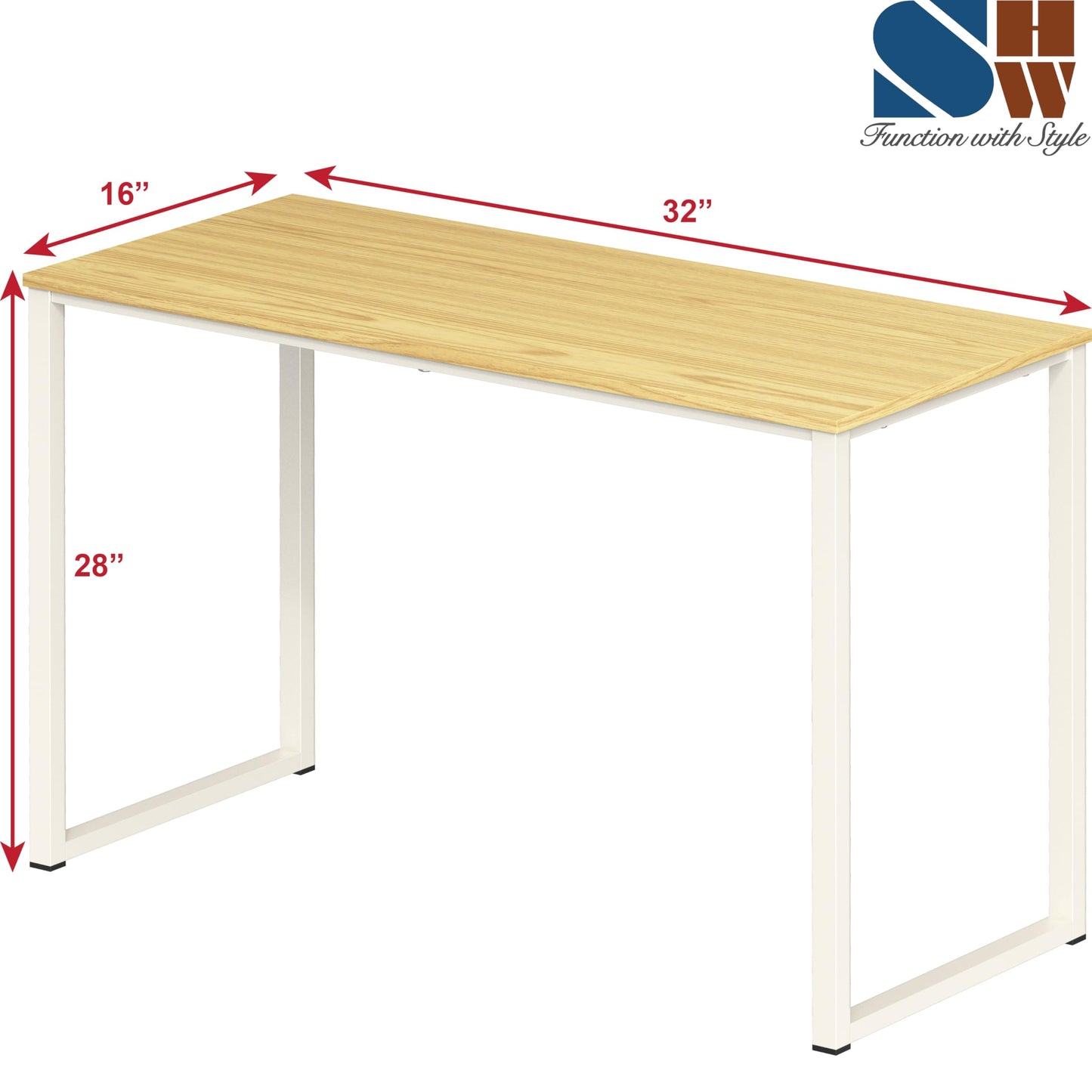 SHW Mission 32-Inch Home Office Computer Desk, Oak