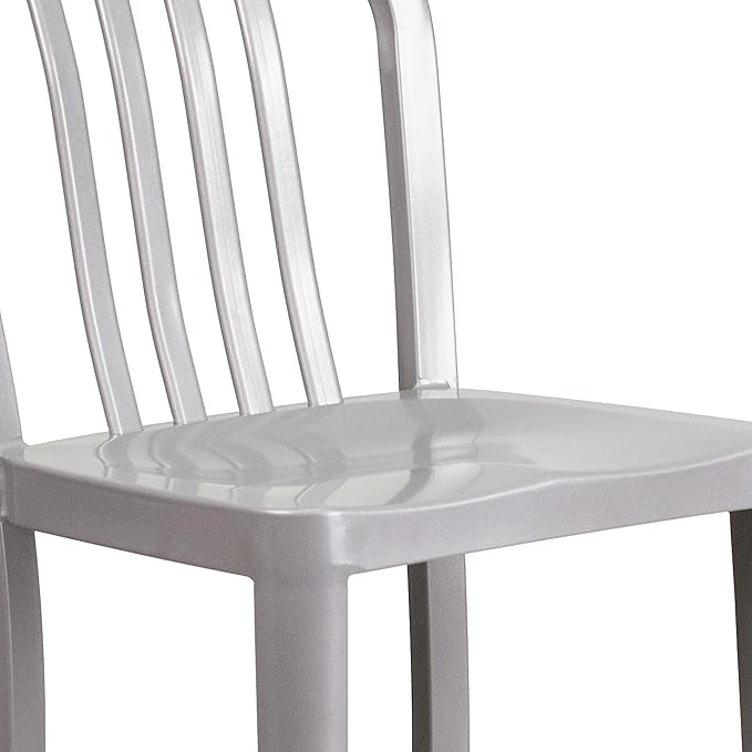 Flash Furniture Gael Commercial Grade 2 Pack 24" High Silver Metal