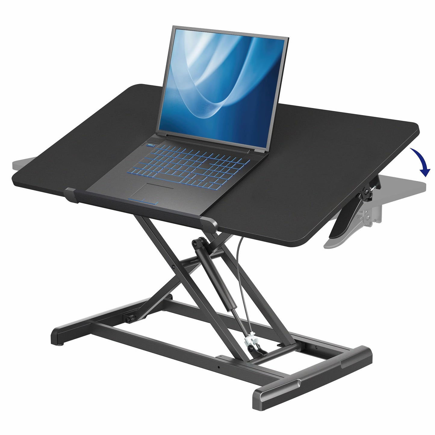 VIVO 36 inch Height Adjustable Tilting Stand Up Desk Converter, Quick Sit to Stand Single Top Keyboard Riser, Laptop Workstation, Drafting Table, Ergonomic Typing, Black, DESK-V036T
