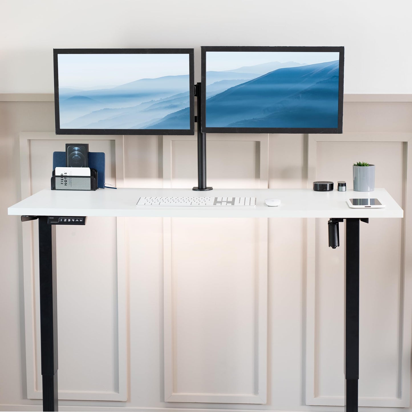 VIVO 55 x 24 inch Universal Solid One-Piece Square Corner Table Top for Standard and Sit to Stand Height Adjustable Home and Office Desk Frames, White, DESK-TOP55W-S