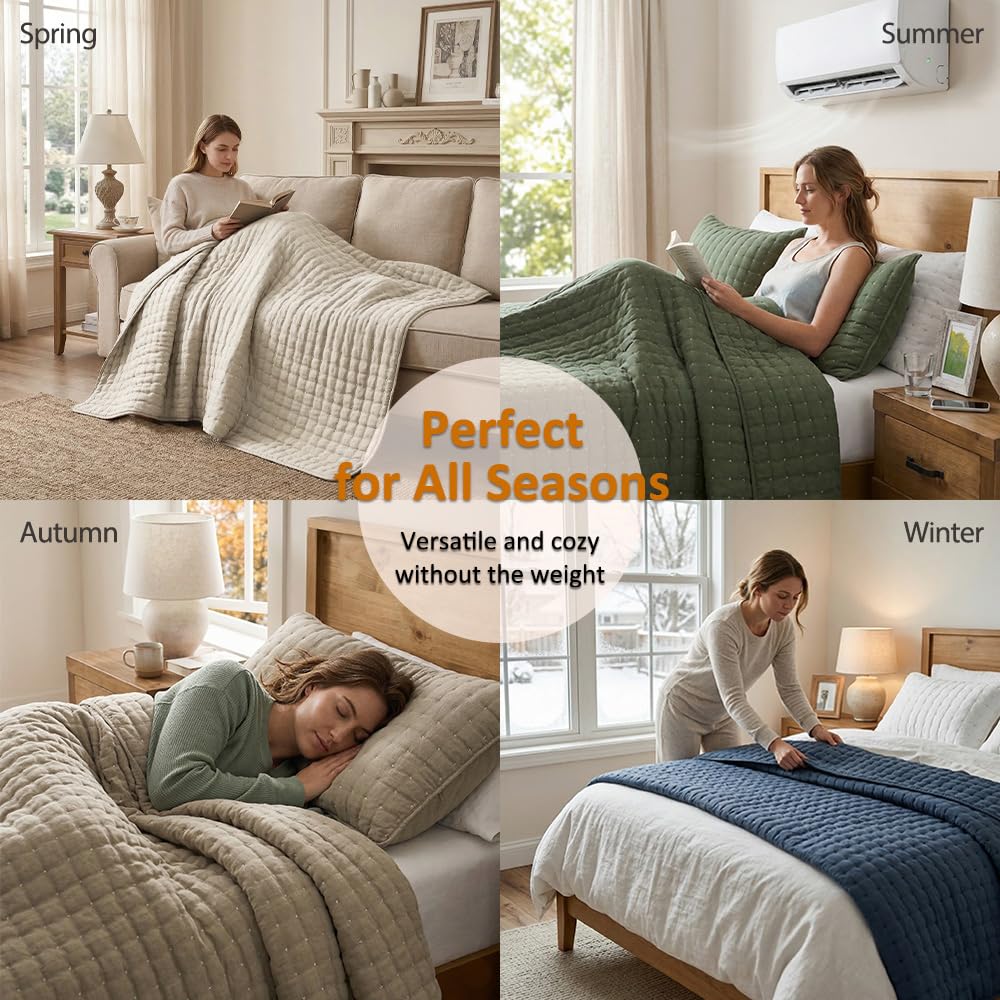 WDCOZY Beige King Size Quilt Bedding Sets with 2 Pillow Shams, Neutral Lightweight Soft Bedspread Coverlet, Quilted Blanket Thin Comforter Bed Cover for All Season, 3 Pieces, 104x90 inches