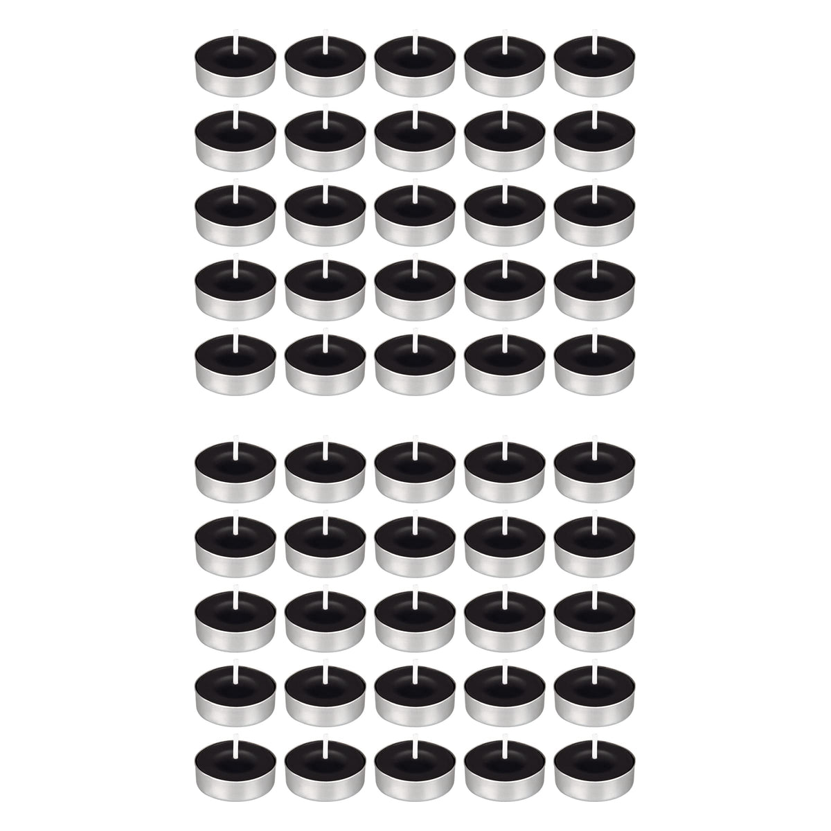 Mega Candles 50 pcs Unscented Black Tea Lights Candles, Pressed Wax Candle 3.5 Hour Burn Time, Home Décor, Wedding Receptions, Occasions, Festivities, Events, Meditations, Spa, Prayers, Vigil