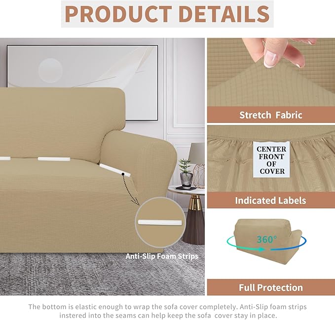 Easy-Going 100% Waterproof Oversized Loveseat Couch Cover, Dual Waterproof Sofa