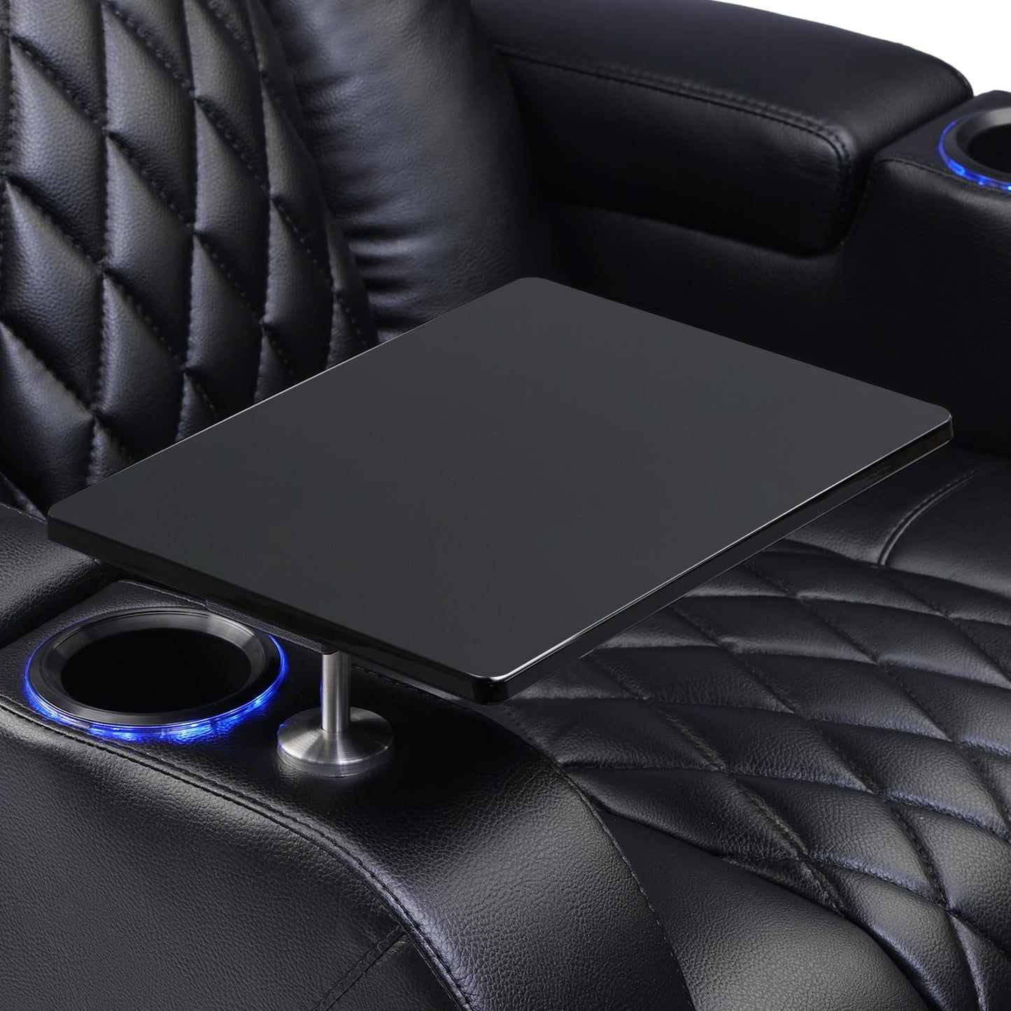 Weilianda Home Theater Seating Series Swivel Tray Table for Wei lianda Home Theater Seat Compatible with 0.47 inch Holes Matte Black