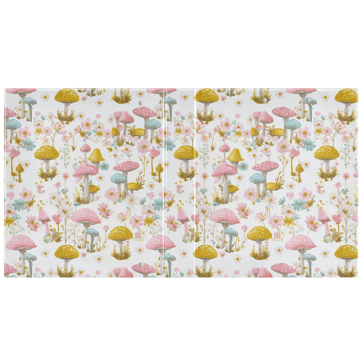Mushroom Round Ring Binders 1.5 Inch Butterfly Snail Dragonfly Daisy Flowers 3 Ring Clipboard Binder for Office School Work Supplies File Folder Document 200 Sheet Capacity Easy Open