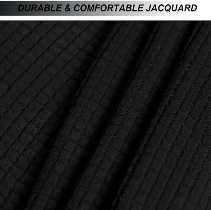 NeColorLife Stretch Ottoman Cover Square Soft Knitted Jacquard Washable Thick