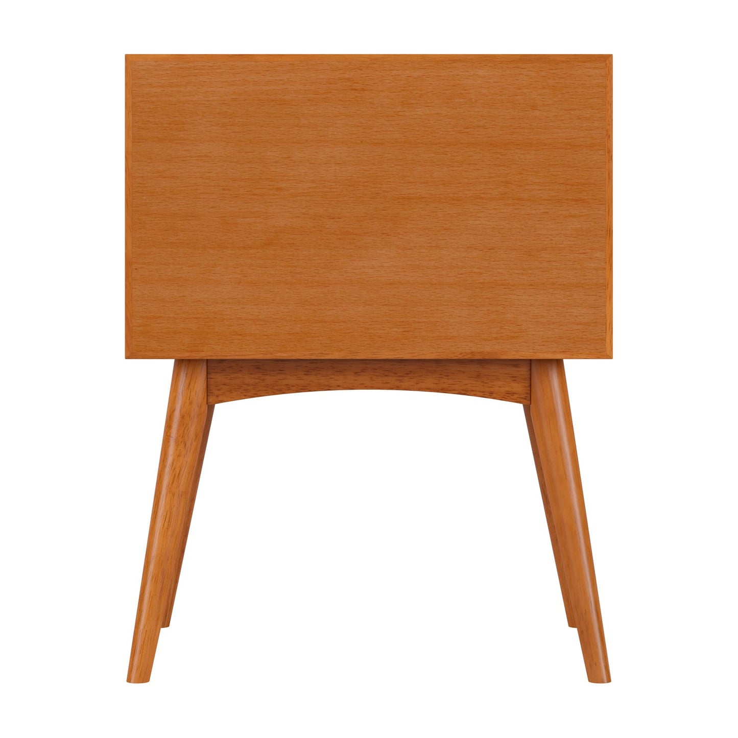 AFI, Pasadena Solid Wood Mid-Century Modern 2 Drawer Nightstand, Light Toffee