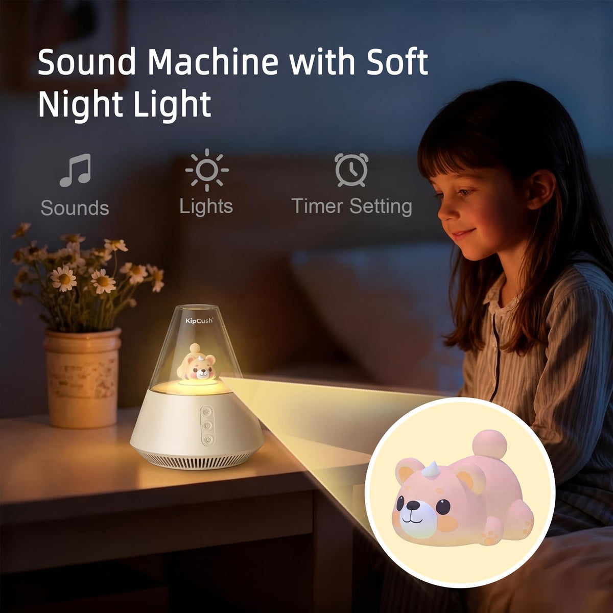 Baby & Kids Sound Machine with Night Light for Nursery, White Noise Machine for Baby Sleep, 30 Soothing Sounds, 31-Level Volume, 3 Brightness Levels, Timer, Sleep Aid for Babies, Toddlers and Kids