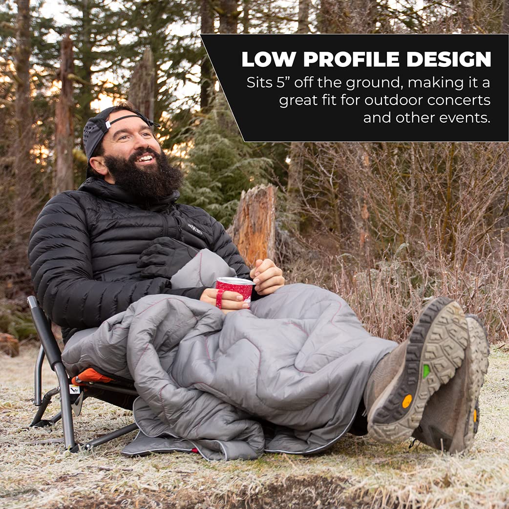 Cascade Mountain Tech Camping Chair - Low Profile Folding Chair for Camping, Beach, Picnic, Barbeques, Sporting Event with Carry Bag, Polyester, Green