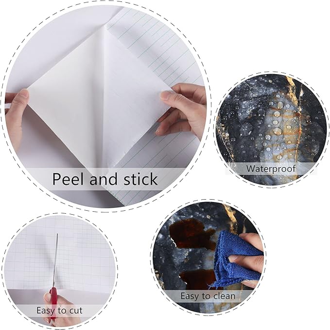 Marble Black Contact Paper Peel and Stick Countertops Gold Contact Paper Peel