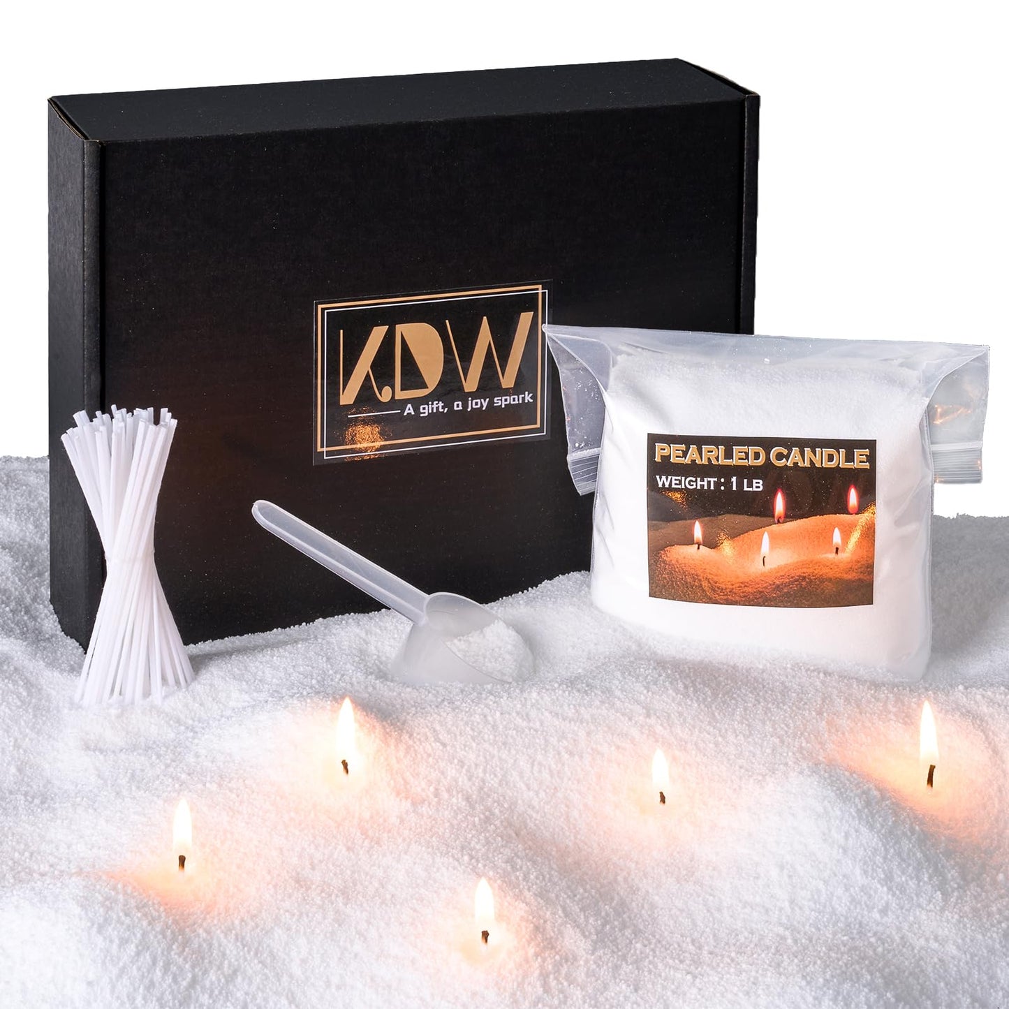 Candle Sand 5lb Pearled Candles Sand and Wicks (100 Pcs) DIY Candle Wax Candles Making Candles Refill Kit for Christmas Thanksgiving Wedding Party