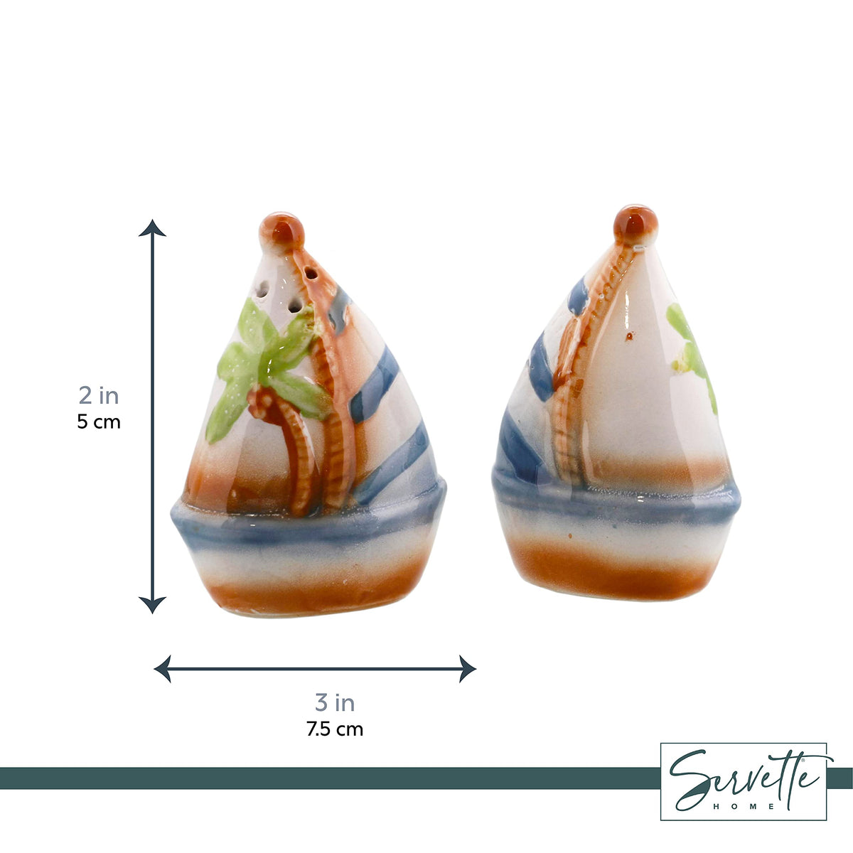 Salt and Pepper Shaker Salt Shaker - Sailboat and Palm Tree