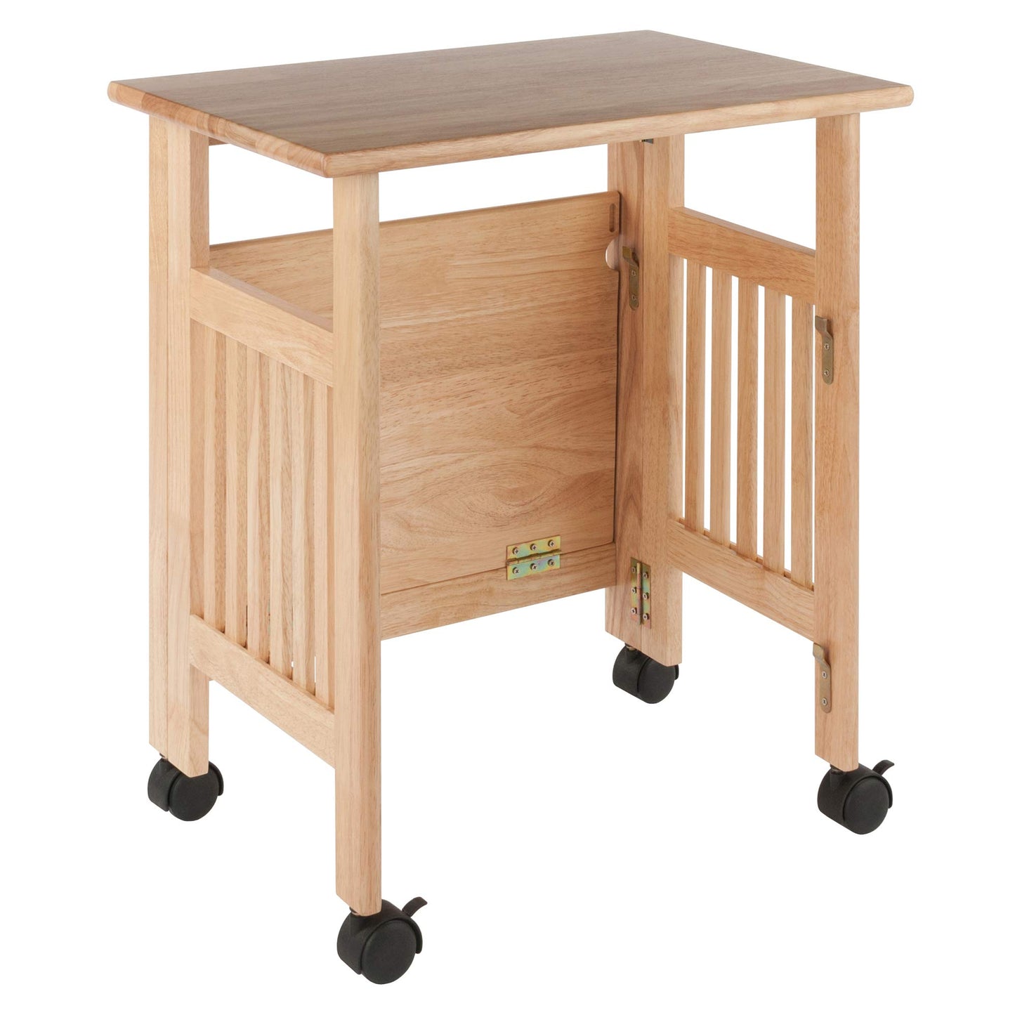 Winsome Mission 2-Shelf Wood Mobile Printer Stand, Brown (81628)