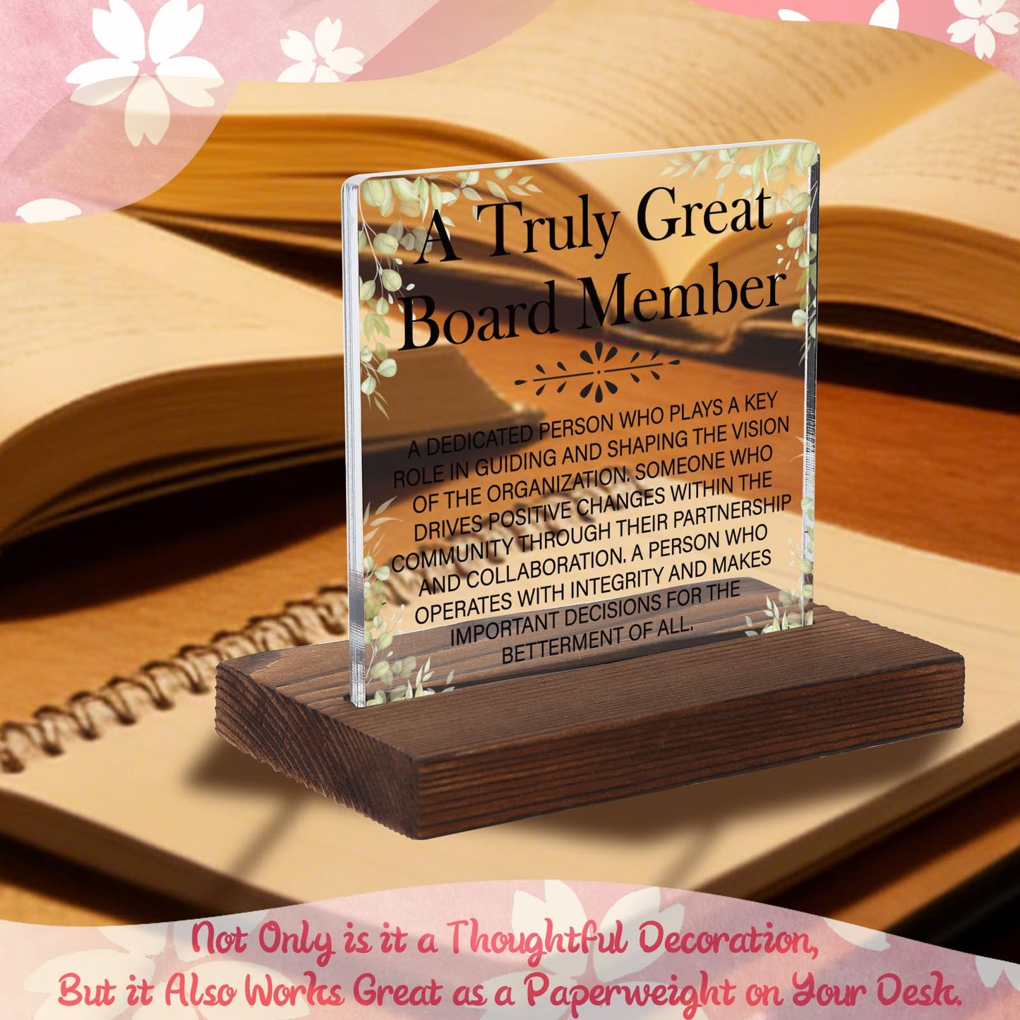 A Truly Great Board Member Tribute Plaque, Appreciation Gift for Board Member, Recognition Keepsake for Leader, Minimalist Acrylic Keepsake with Wooden Stand, HSJ134