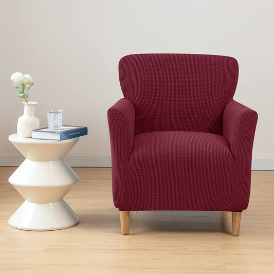 ele ELEOPTION Armchair Slipcovers Chair Covers with Arms Stretch for Living Room Office Arm Club Chair Cover Furniture Protector Red