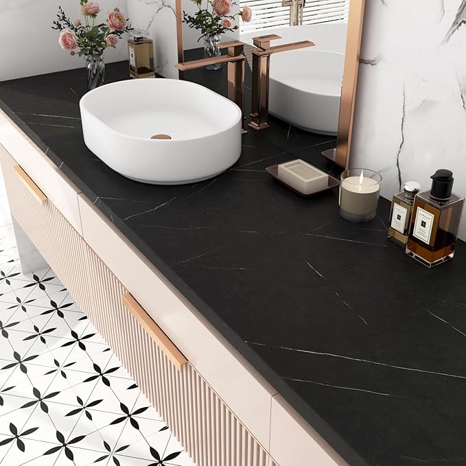 FunStick Black Marble Contact Paper