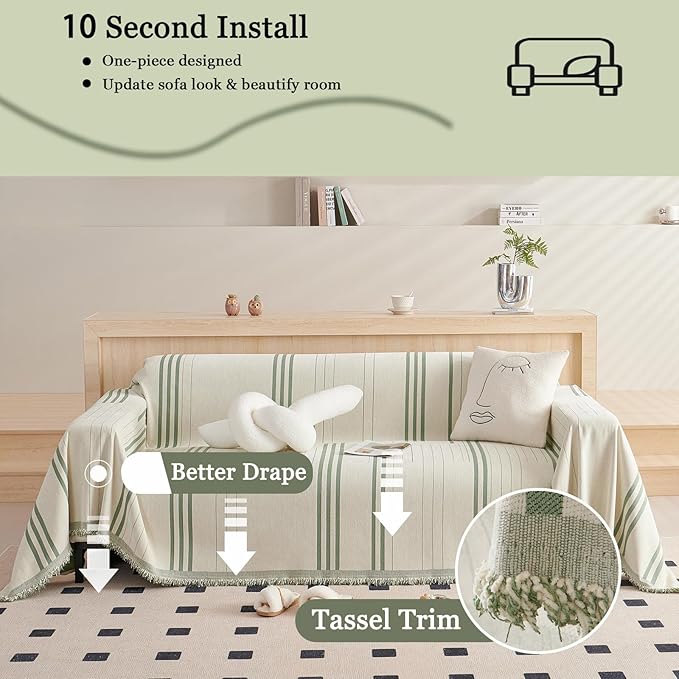 DREAMINGO Couch Cover Reversible Chenille Furniture Protector Sofa Covers