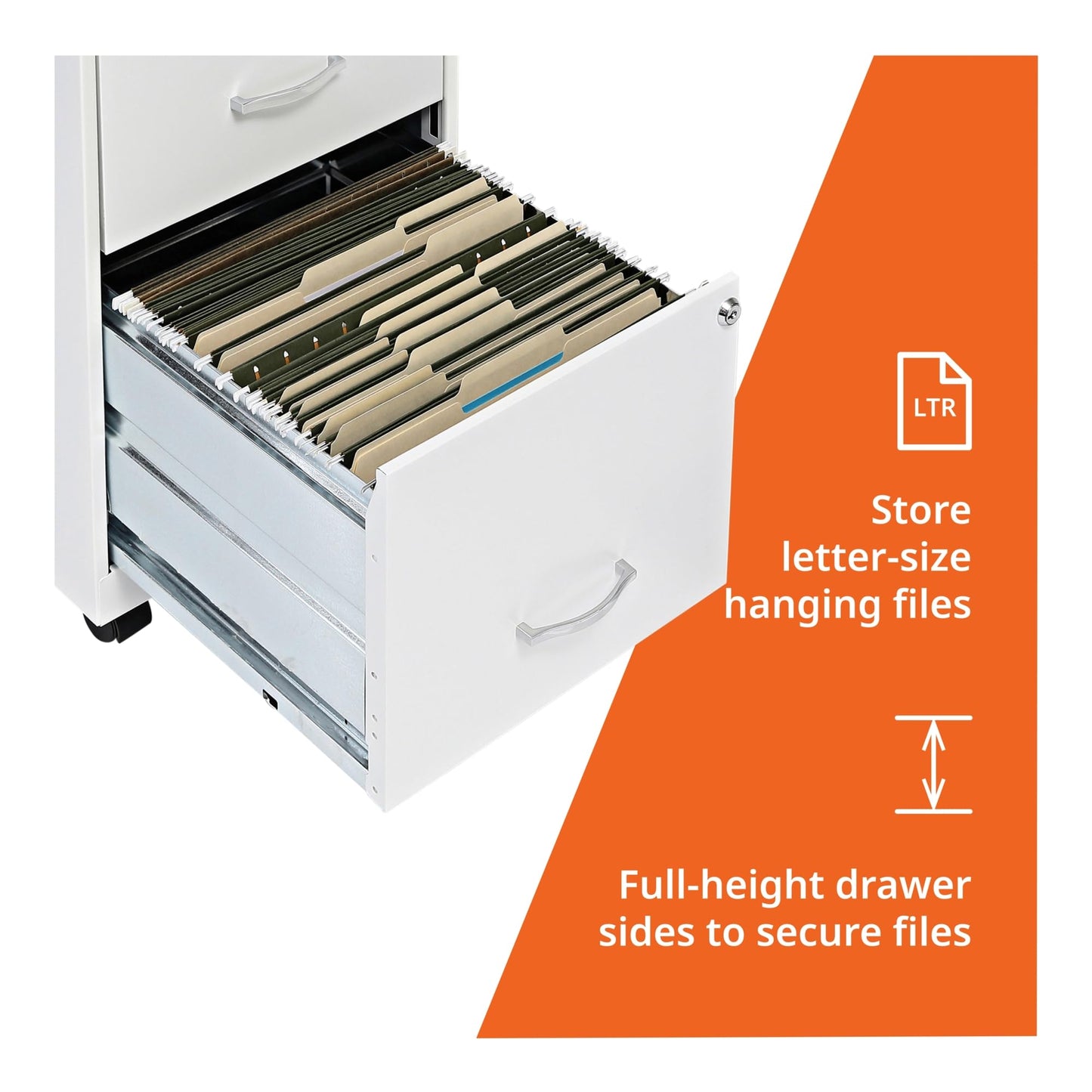 Lorell LYS SOHO File/File Mobile File Cabinet, White