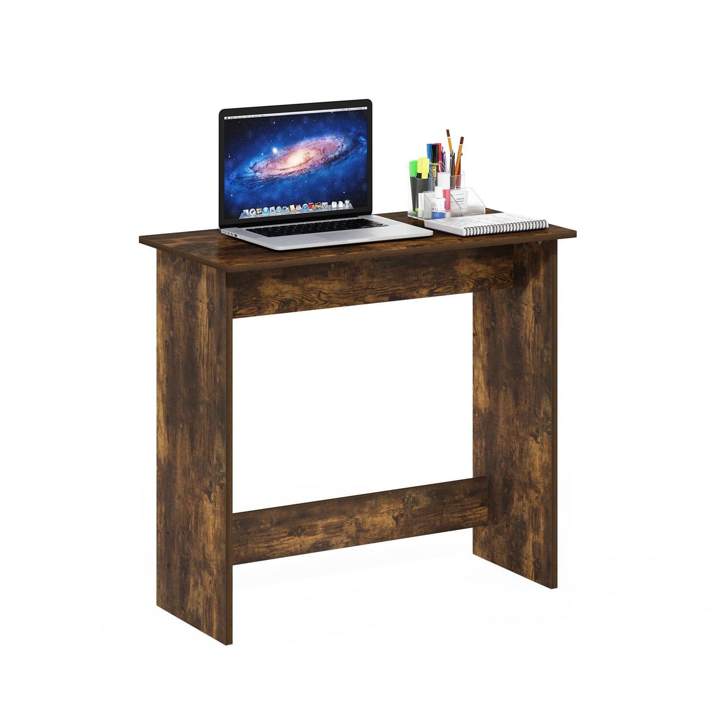 Furinno Simplistic 31-Inch Rustic Brown Computer Desk, Small Office Desk, Rectangular Home Office Desk with Drawers, Gaming Desk for Home Office, Bedroom, Study Room, Amber Pine