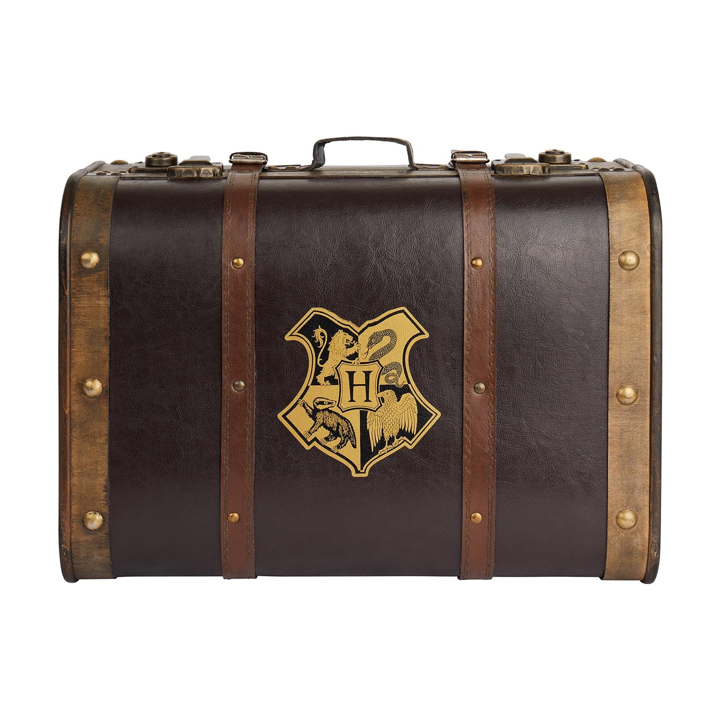 Harry Potter Hogwarts School Trunk - Large 17.5” Collectible Storage Chest with Hogwarts Crest - Official Wizarding World Prop Replica & Decorative Keepsake Box - Not for Travel Use