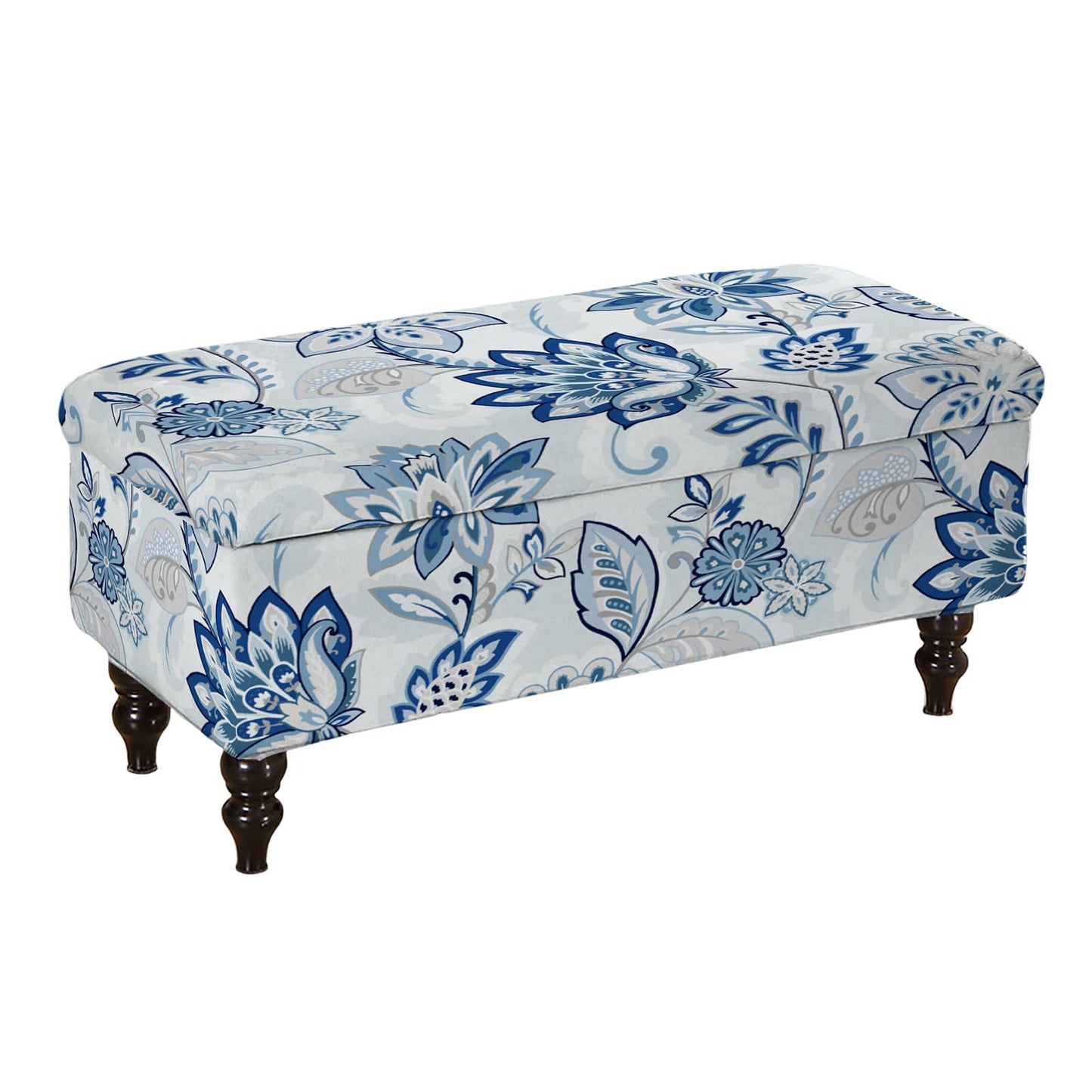 KRFOONN Rectangle Ottoman Covers Stretch Folding Storage Ottoman Bench Cover Printed Storage Footstool Covers Footrest Stool Slipcover Furniture Protector for Living Room Bedroom Bench (Small, 15)