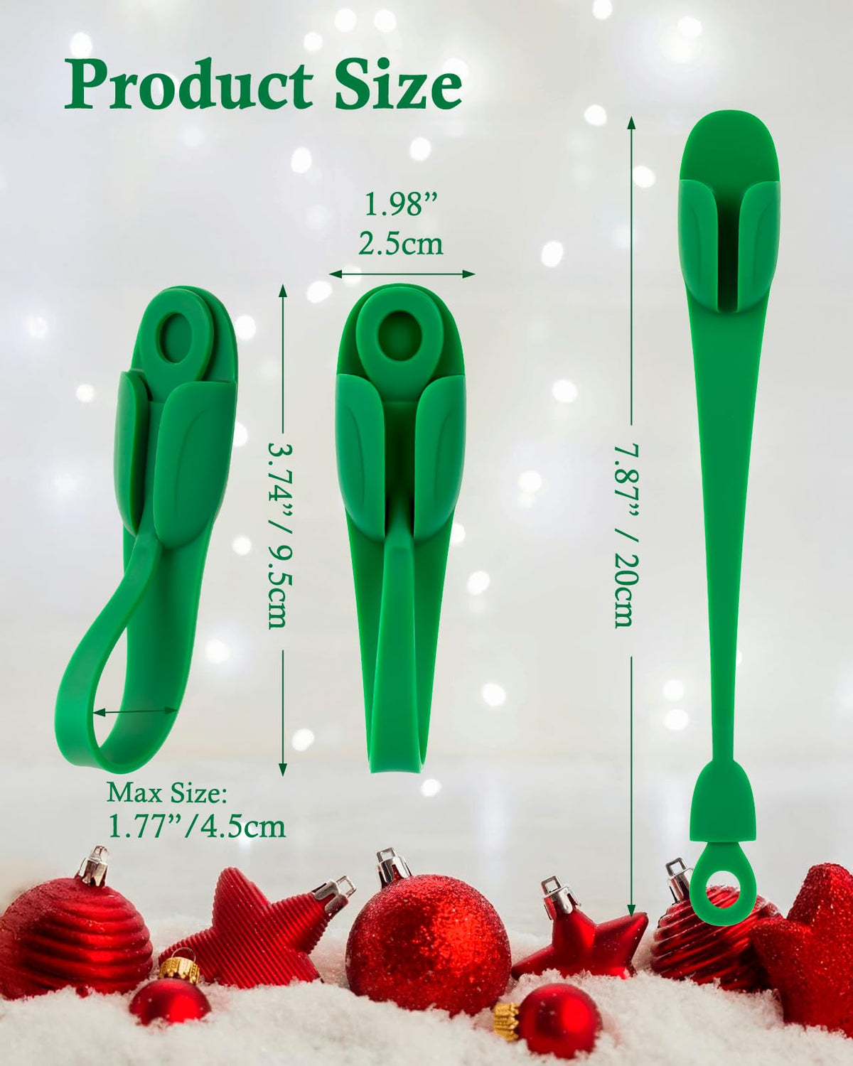 Duseu 20 Pcs Christmas Garland Ties, Garland Hangers for Mantle, Fireplace Stocking and Wreath Hanger Hooks Silicone Adhesive Straps Holder for Door Frame