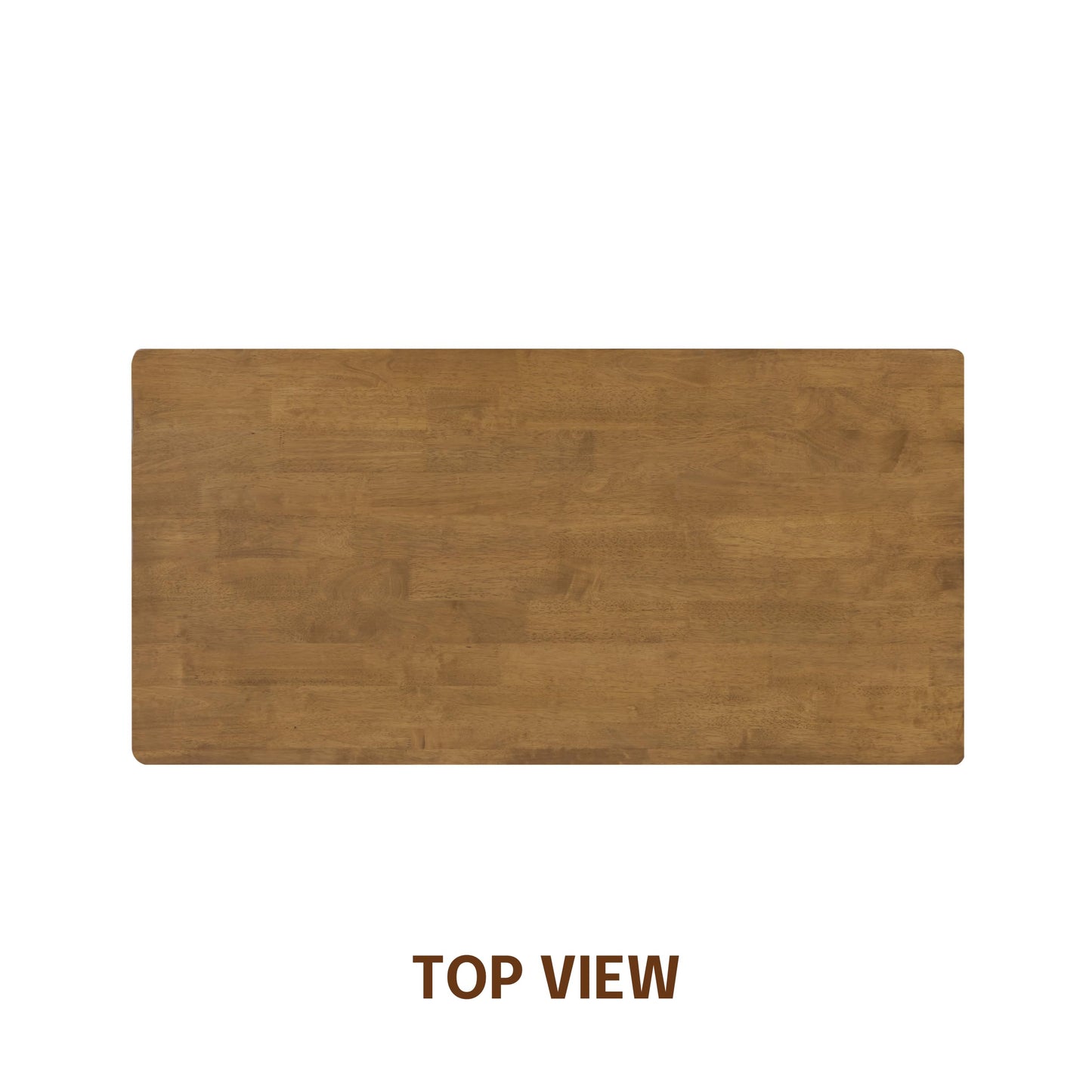 NTC Flow Modern Wooden Rectangle Desk Table with Hidden Drawer – Waterproof & Heat Resistant - Teak Look