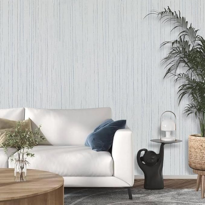 Beige Grey Grasscloth Peel and Stick Wallpaper 15.74" x 196.85" Boho Grass
