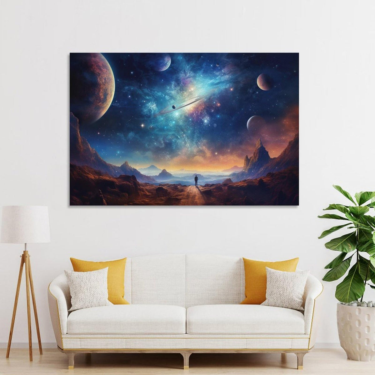 JHXNJDPOST Solar System Astronaut Poster Space Canvas Wall Art Aesthetic Decorative Painting Living Room Restaurants, Pool Halls And HotelsA 16x24inch(40x60cm)