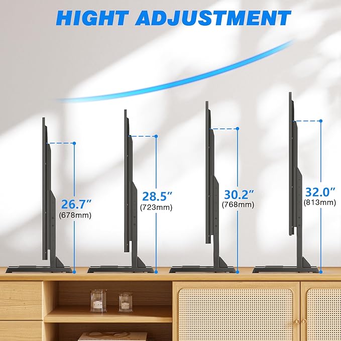 Rfiver Universal TV Stand Base for 24-80 Inch TVs, Table Top TV Stand