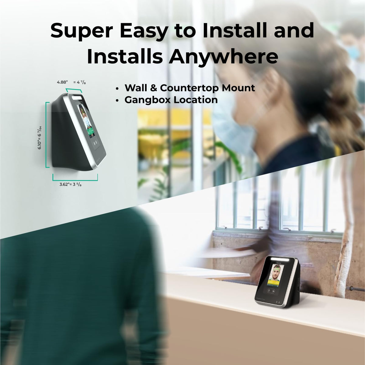 ANVIZ FacePass 7 Pro Cloud-Based Time Clock with Face, RFID, PIN - Free Cloud Software - Biometric Clock In and Out Machine For Employees Small Business - Support Door Access, Touchscreen, 2.4GHz WiFi